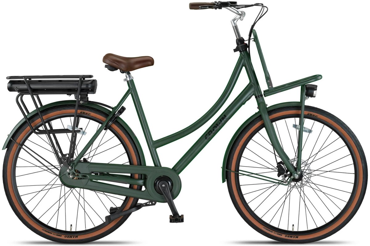 Crown Barcelona - Elektrische transportfiets - Elektrische damesfiets - Achterwielmotor - Hydraulische schijfremmen - 28 inch - 50 cm - Emerald Green