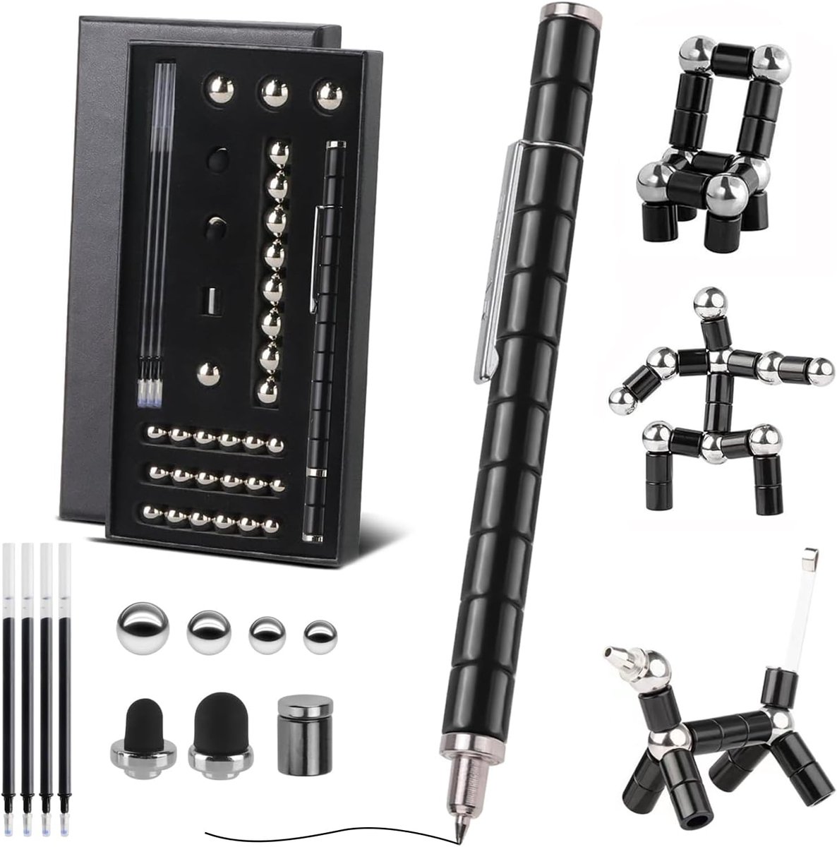 Fidget Pen, Magnetische Pen, Magnetische Balpen, Grappige Multifunctionele Magneetstift, Fidget-Pen, Coole Gadgets, Stressvermindering, Verjaardagscadeau Voor Mannen, Vrouwen, Kinderen