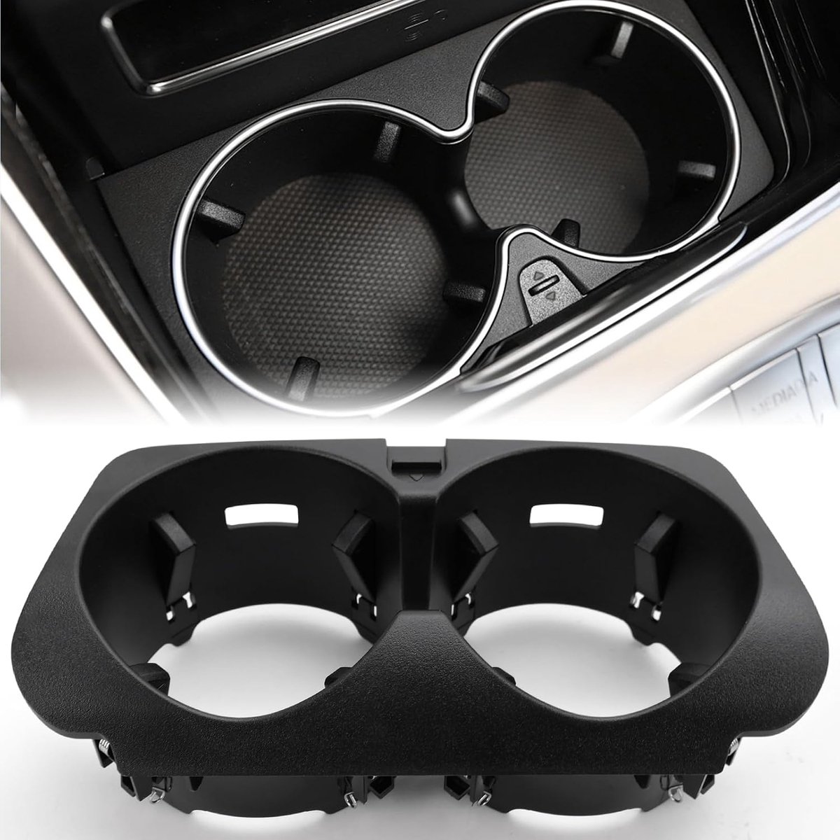 Drankhouder voor auto, A2056800691, middenconsole drankhouder voor W205, middenconsole bekerhouder voor W213, middenconsole bekerhouder voor Mercedes C-Klasse E-Klasse (Zwart)