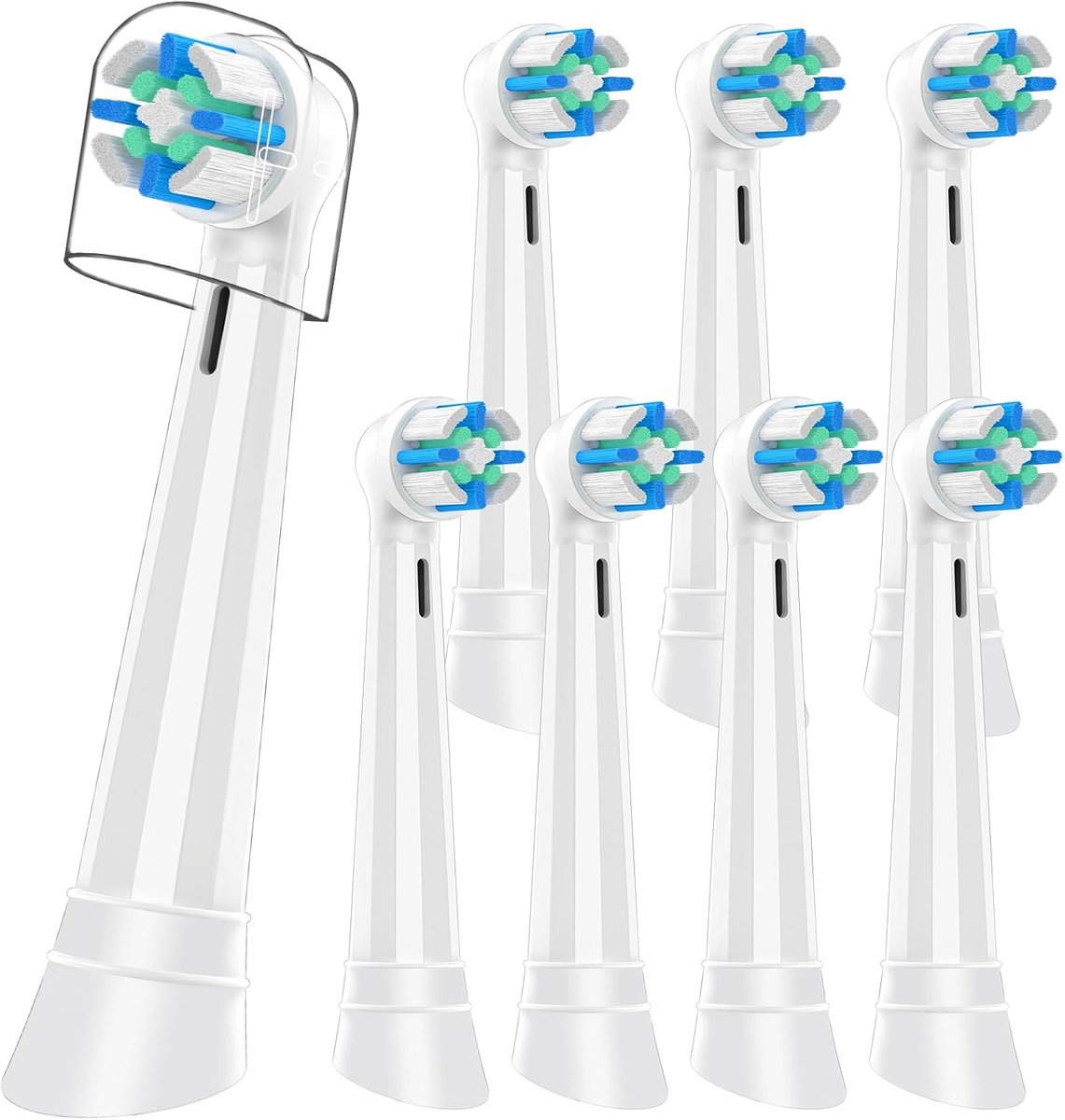 8 stuks Geschikt voor Oral-B iO 3/4/5/6/7/8/9/10 - Ultimate Clean -serie - elektrische tandenborstel - elektrische tandenborstel opzetstuk - elektrische tandenborstel oplader - vervangende opzetborstels - wit