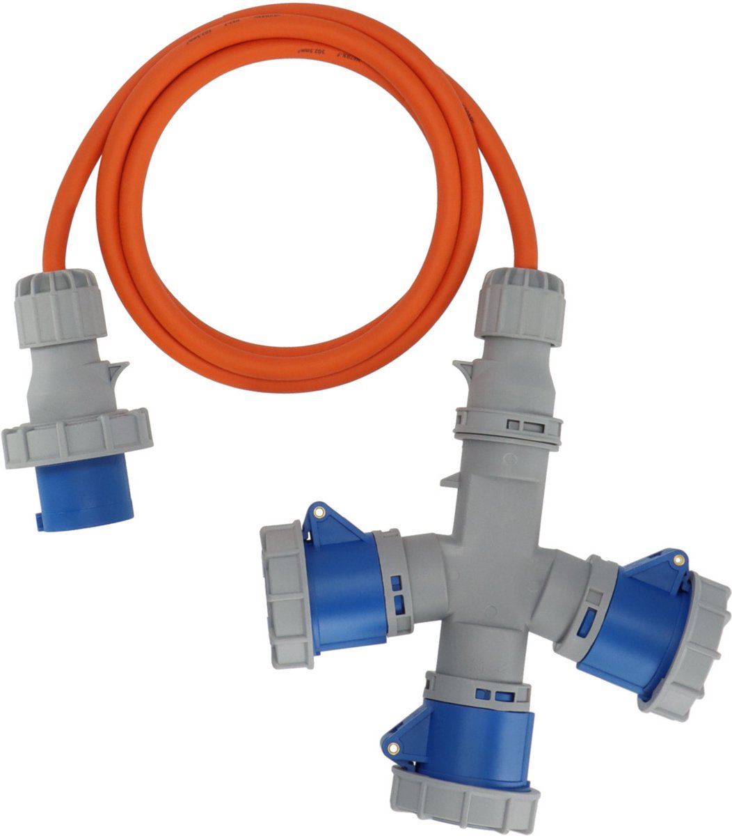 Brennenstuhl 1167670202 Stroom Camping-CEE-verlengkabel Blauw, Grijs, Oranje 2 m H07RN-F 3G 2,5 mm²