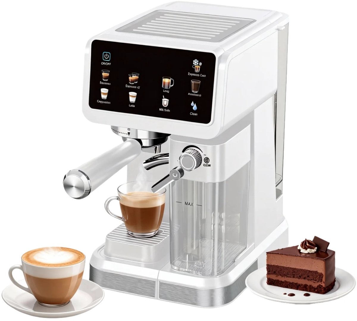 Lamor Koffiemachine Espressomachine Koffieapparaat Espressomachines Koffiemachines Melkopschuimer 6 programma's