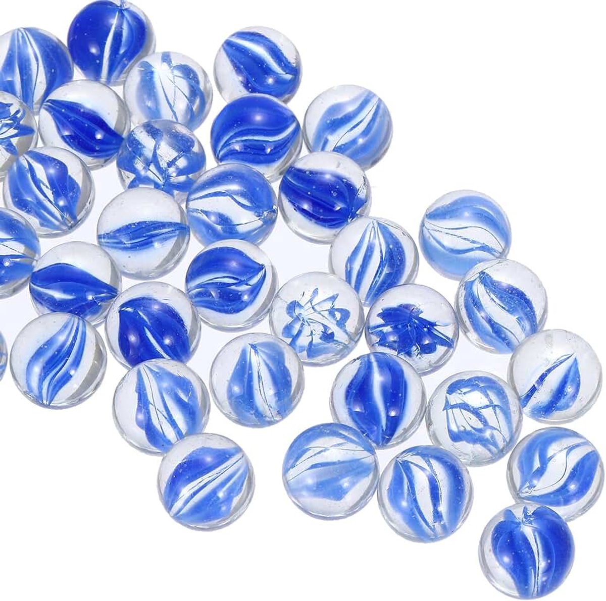 Kralen, 1 set ronde glazen edelstenen, blauw, 0,60 pond (1,60 pond), glazen ks, kiezelstenen voor vazenvulling, aquarium, decoratie, doe-het-zelf handwerk