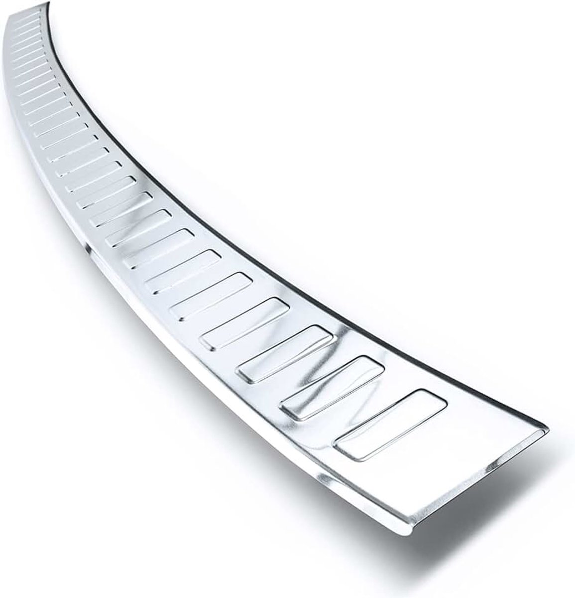 Teileplus24 AL129 Achterbumperprotector gemaakt van technisch puur aluminium met 3D reliëf en afschuining, voertuigspecifieke pasvorm, eenvoudige installatie