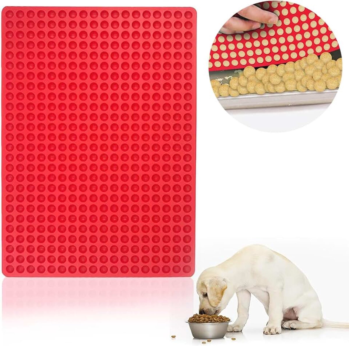 Bakvorm, 468 holle ruimte, bakmat, hondenkoekjes, mini-bakmatten voor hondenlekkernijen, herbruikbare hondenlekkernij, bakmat, geschikt voor magnetron, oven en koelkast