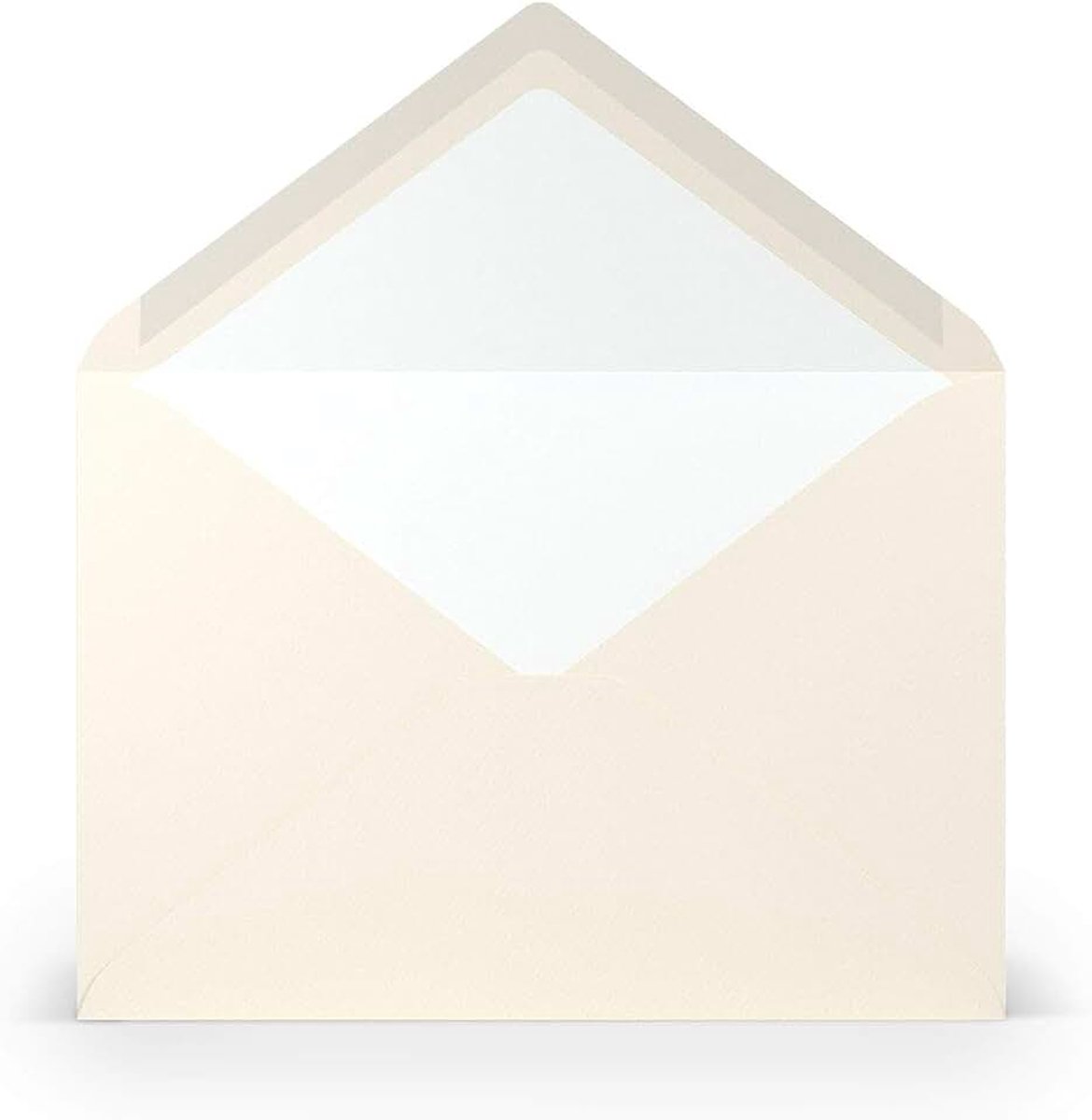 50 enveloppen DIN C5 ivory geribbeld crème - 100 g/m² enveloppen zonder venster 15,7 x 22,5 cm - enveloppen met natte plakrand, puntige klep