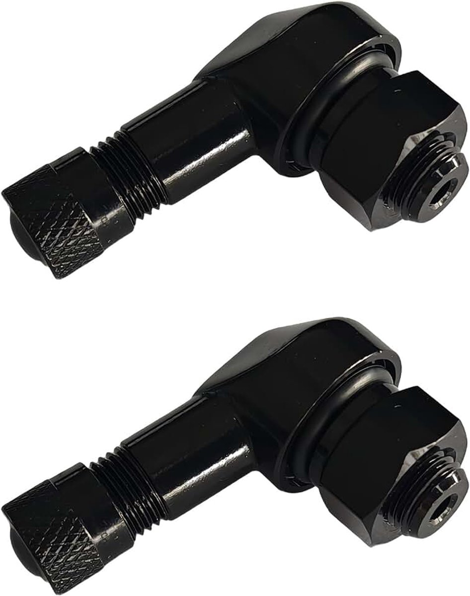 Set van 2 hoekventielen voor motorfiets, verlengadapter, ventiel, 8,3 mm, voor de meeste banden, 90 graden, hoekventielen van aluminium, voor motorbanden