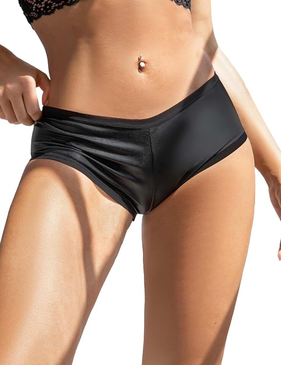 Ohyeahlady Damesslip van PU-leer, grote maat, string voor dames, ademend, elastisch ondergoed, vrouwelijk, ondergoed, curvy lingerie