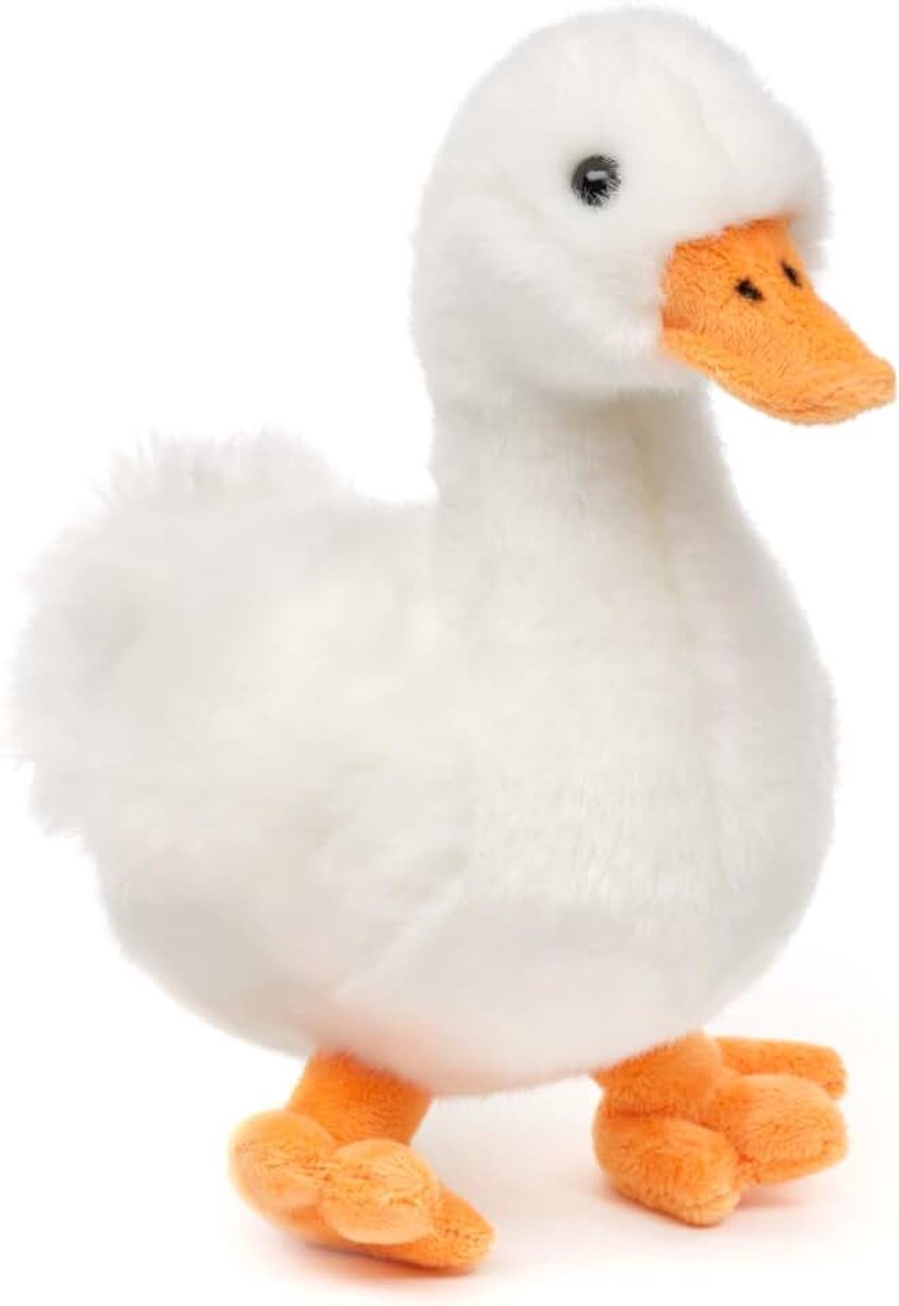 - Gans (wit) - 20 cm (hoogte) - pluche vogel - pluche dier, knuffeldier