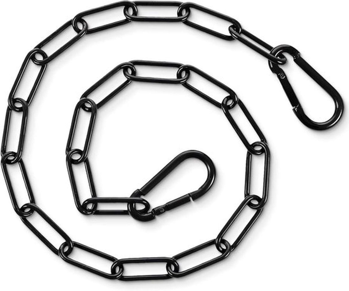 Zwarte stalen ketting 60 cm met torkettingslot