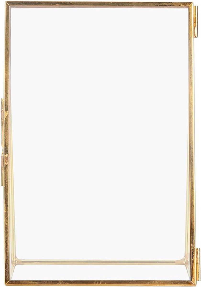 Vintage Fotolijst van Messing - Retro Glazen Tafelhouder, Ideaal voor 4 x 6 Inch Foto's, Perfect voor Thuisdecoratie en Cadeaus