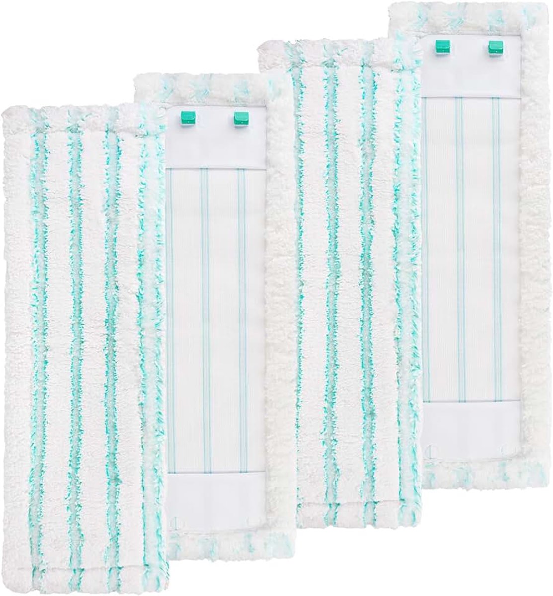 4 stuks vervangende wisserovertrekken voor Leifheit Profi XL Micro Duo / Profi XL Cotton Plus, 2-vezelsysteem vloerwisserovertrek voor alle vloeren, snelle vlekverwijdering, efficiënte wateropname