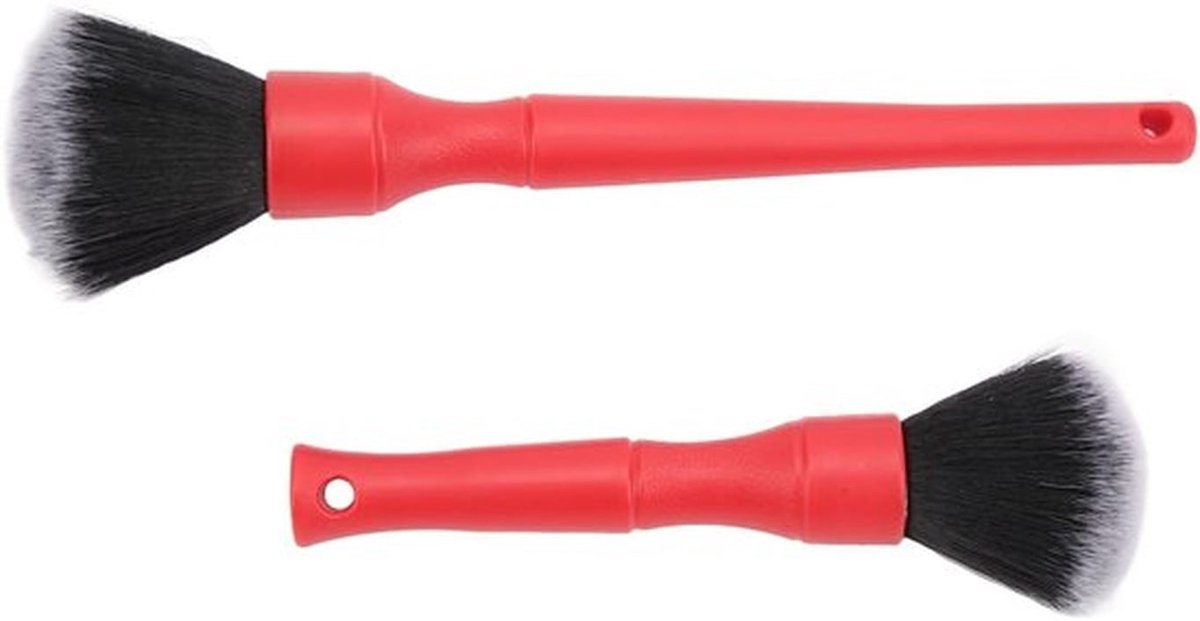 - Autodetailborstels - Auto-reinigingsborstel set - Multifunctioneel - Rood - Voor auto en fiets - 2 stuks