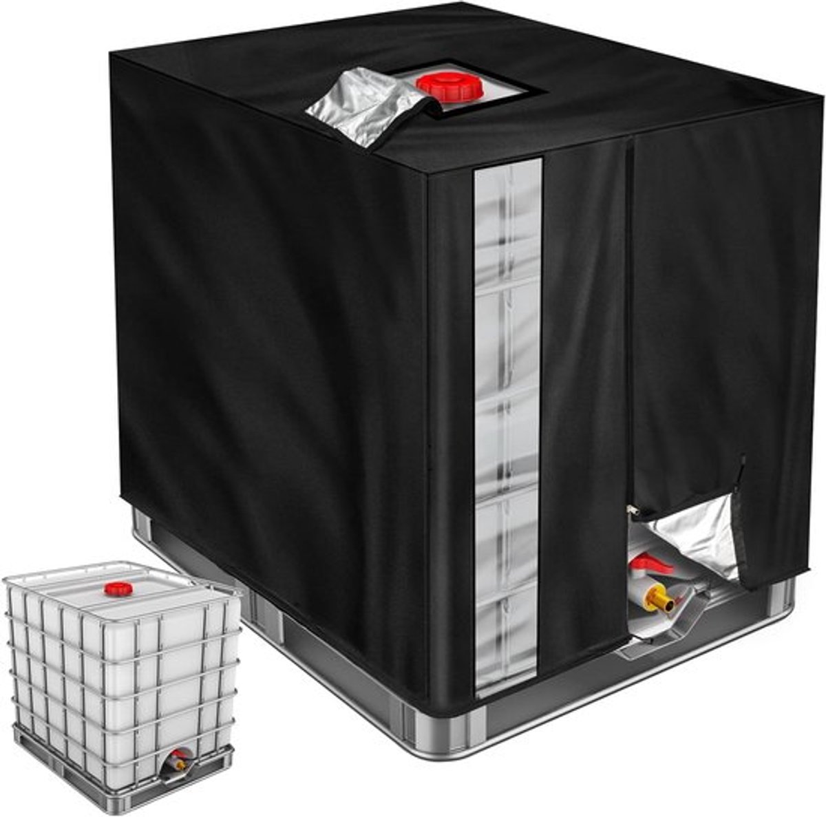 IBC Tankafdekking - beschermende hoes voor watertank - 1 stuk - 120x100x116 cm