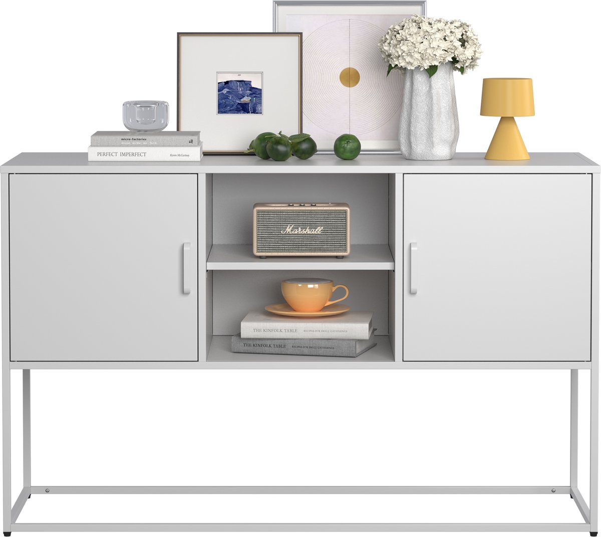 TEKROA® Dressoirs - metalen accentkast - buffetkast - opbergkast - 6 Lades En 2 Deuren - robuuste metalen constructie - H 75 cm × B 120 cm × D 40 cm