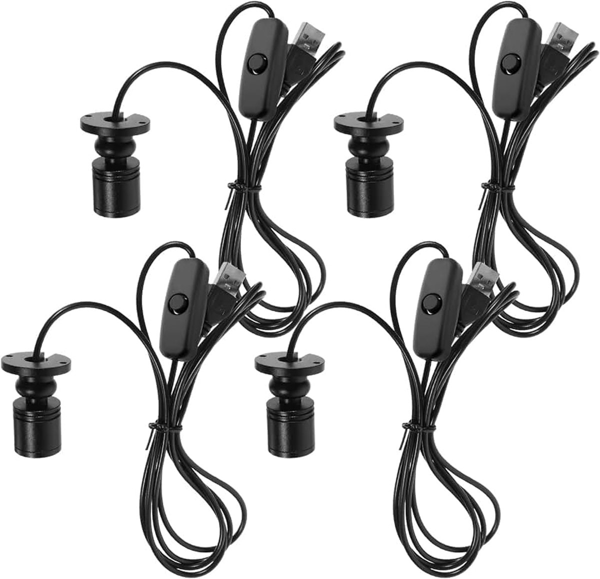 4 stuks mini led-spots, USB 5 V, dimbaar, spotverlichting, mini schijnwerpers, dimbaar met schakelen, spotverlichting, heldere USB, voor thuis, sieraden, decoratie, schilderen