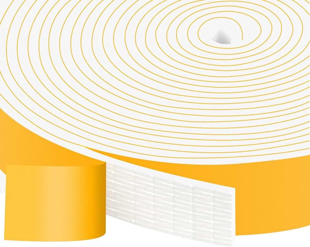 Zelfklevend, 25 mm (B) x 3 mm (D), afdichtingstape, schuimtape, deurafdichtingen, rubberen afdichting voor botsingen, afdichting, geluidsisolatie, totaal 10 m lang