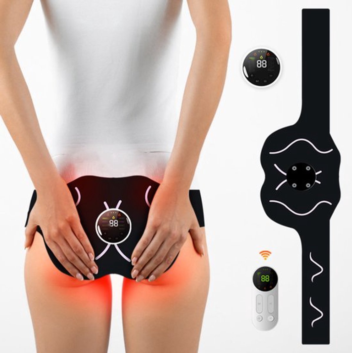 Verbeterde bilspierstimulator - 8 standen, EMS-bilspiertrainer, 20 intensiteitsniveaus, geen gelpad nodig - Geschikt voor vrouwen en mannen, thuistraining, herstel na de bevalling