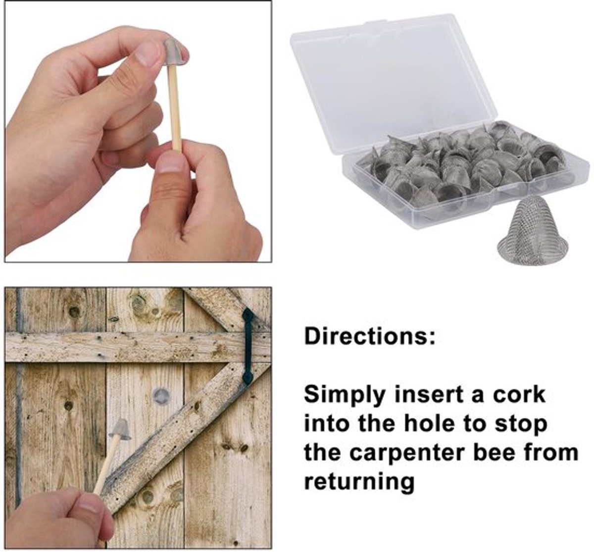 - Houten Bijenpluggen - RVS Hout Reparatiepluggen - 50 Stuks - 1.8x1.5cm - Duurzaam - Geschikt voor Houtbewerking - Houten Pluggen