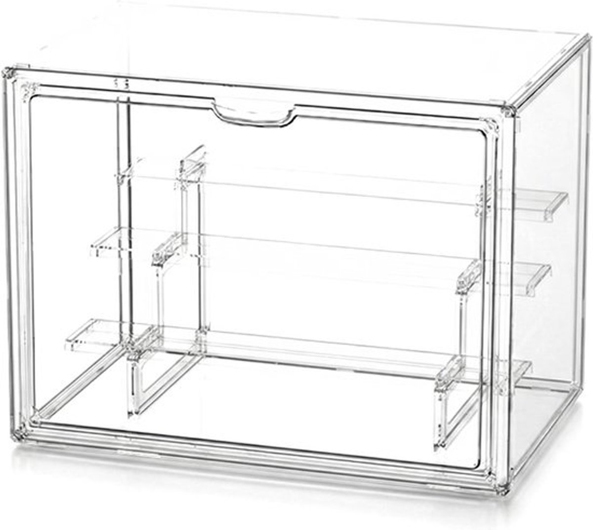 Transparante Acryl Displaykast voor Verzamelobjecten - Vitrine met Magnetische Deur, Stofdicht Plexiglas voor Miniatuurfiguren en Modelauto's (3 Niveaus)