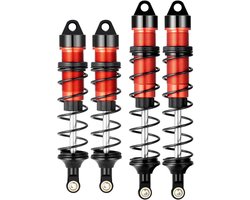 RC-schokdemper, verstelbare voor- en achterschokdemper voor 1/8 ARRMA Typhon 6S, Trax-ledge-aluminium, FS Racing JLB HSP LRP Hobao Hongnor DF Truggy (rood voor en achter)