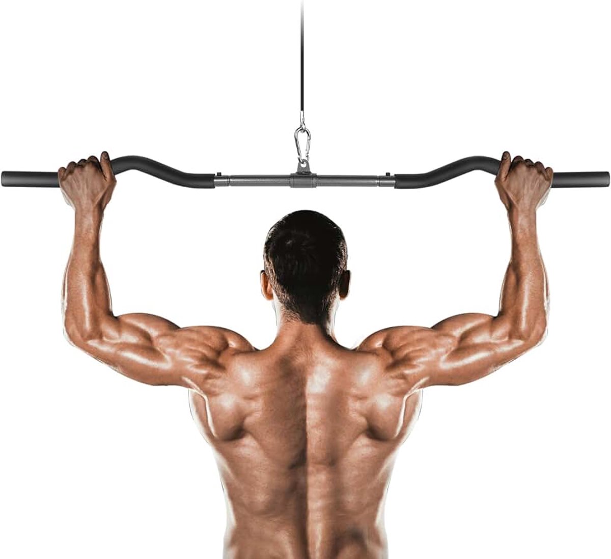 Pulldown Bar, Trekstang Kabelmachine Bijlagen voor Home Gym Multifunctionele Lat Balk Fitness-Pull-Upstang Krachttraining (120cm Gebogen)