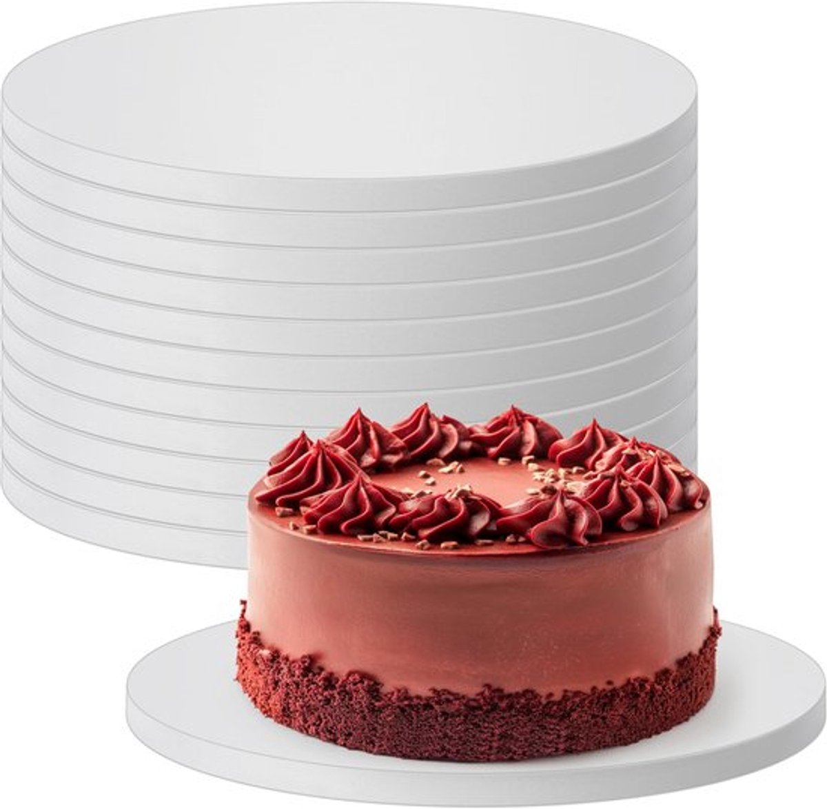 Cake Borden - Witte Cake Drum - 30 cm - Vetbestendig - Perfect voor Multi Laags Taarten - 12 Stuks