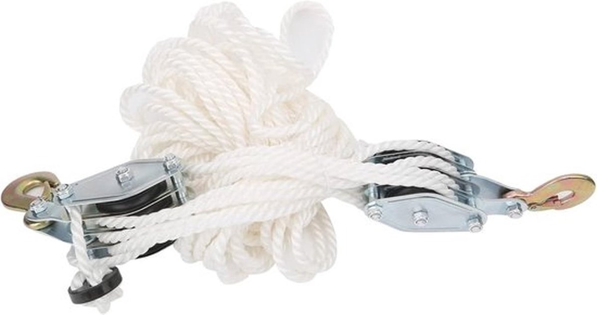 Professionele Haak met Gegalvaniseerd Staal en Multi-nylon Touw - 2 Ton Hijskatrol voor Hijsuitrusting - Sterk en Duurzaam Bouwontwerp