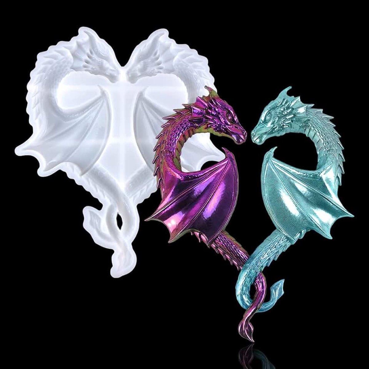 Fly siliconen mallen, grote dierlijke hars schimmel, 3D hart draak epoxyhars siliconen mal DIY ambachtelijke hars gietvorm voor muur opknoping thuis kantoor kunst decor
