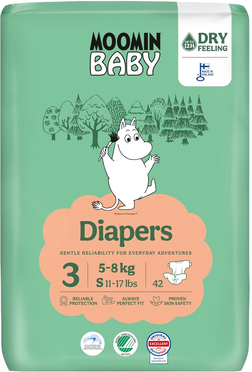 Moomin Baby Eco luiers maat 3 | 42 stuks