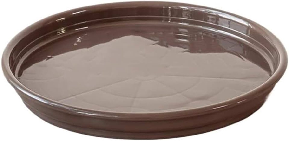 Schotels Ronde bloempot for binnen en buiten, lekbakken, plantenschotel van hars, bruin(Medium)
