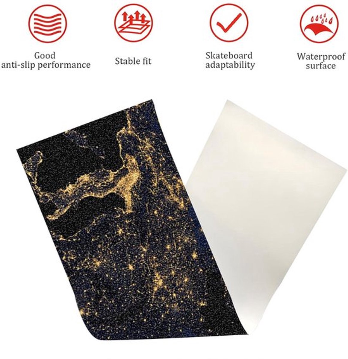 Skateboard Griptape voor Longboards en Stunt Skateboards - Antislip Schuurpapier met Hoge Slipweerstand, Skateboard Accessoires - Aarde Stijl.