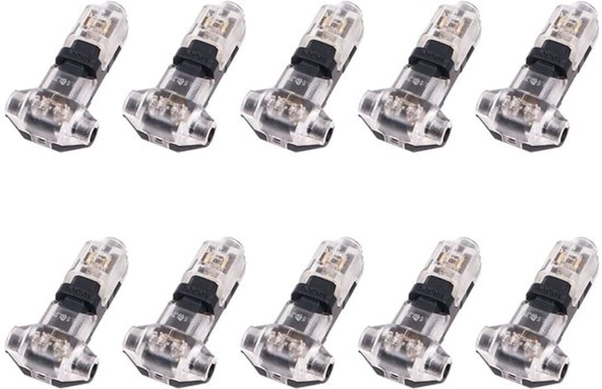 Kabelconnectoren - Draadconnectoren - Snelle aansluiting - 10 stuks - T-Tap - Geschikt voor laagspanning - 1-pin - 18-24