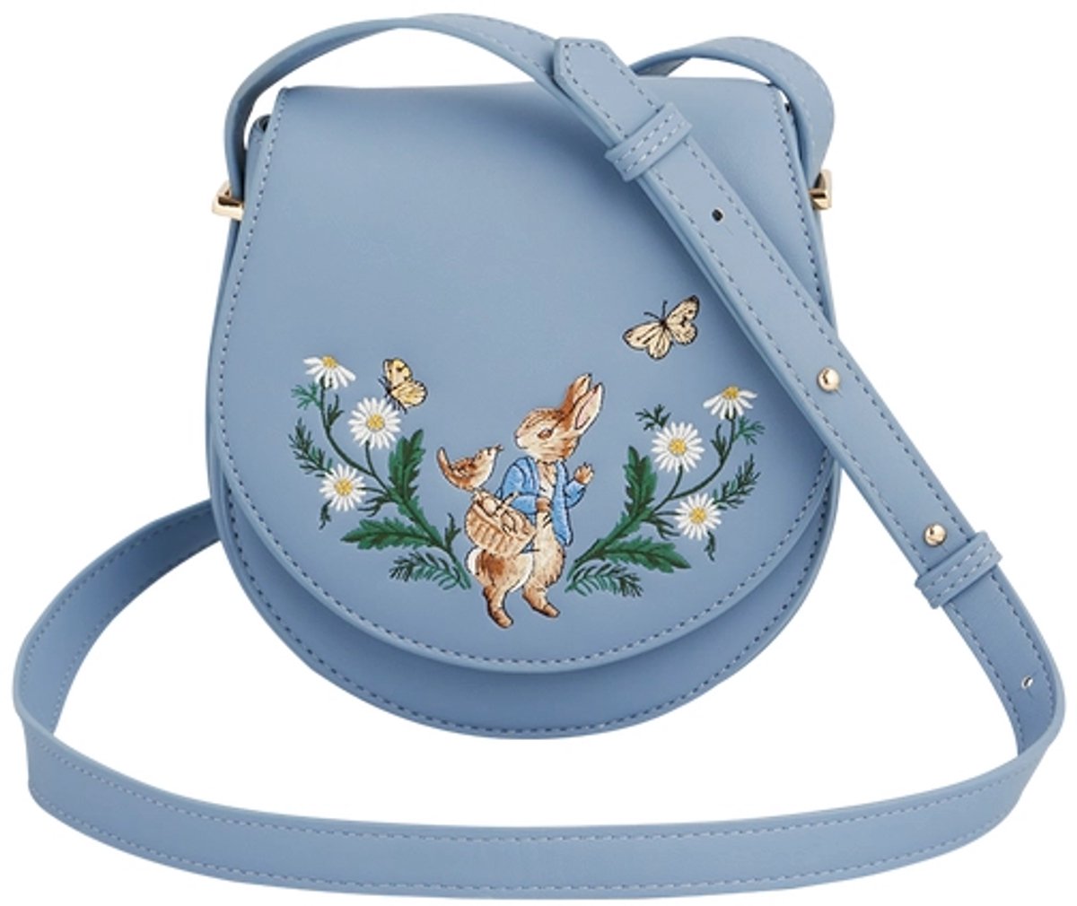 Fable England x Peter Rabbit Blauwe Geborduurde Zadeltas