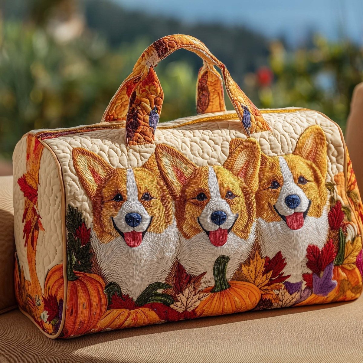 Textielen tas, retro bloemenprint in 3D-stijl, boho-stijl voor reizen en sport, meerkleurig, groot (18 x 9 x 9 inch)，143 modellen
