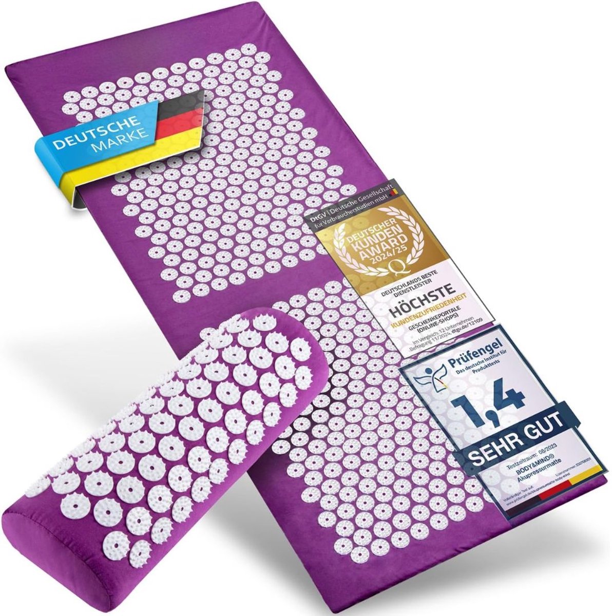 JCP® Spijkermat - Acupressuurmat - Spijkerbed - Paars - 90cm x 58cm x 3cm