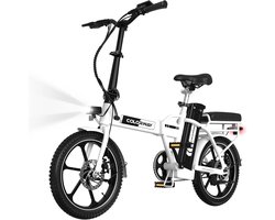 Colorway Elektrische Fiets BK5S - 16 Inch City Commuter EBike met Afneembare 36V 12Ah Lithium Batterij - Opvouwbaar E-Bike met 250W Motor - IP54 Waterproof