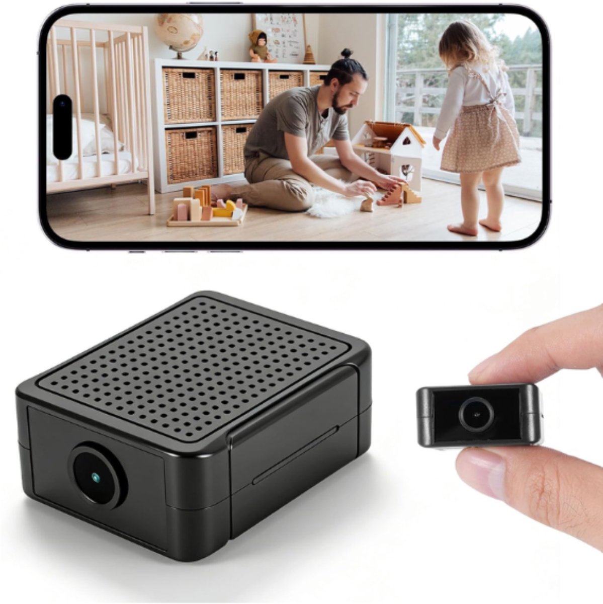 ZRNS® Verborgen Camera - Spy Cam - Compacte Mini Camera - Beveiliginscamera - Nachtzicht - 1080p HD