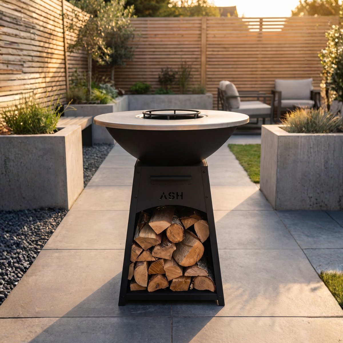 ASH - Nova - XL - Plancha barbecue met grillring - Buitenkoken - Plancha BBQ - Plancha Bakken - Zwart - Grillring