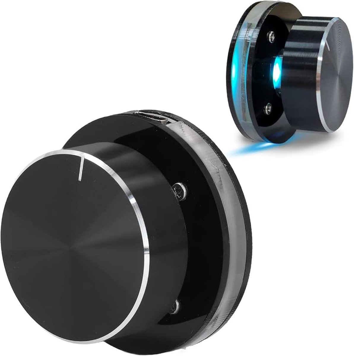 Volumeknop op Afstand voor Audio met RGB-licht, Draaibare Volumeregeling en Dempfunctie met één Toets, Multimediacontroller voor Android, Pc, Telefoon