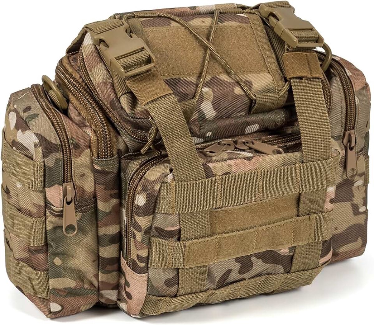 Lichtgewicht Vistas Meerdere Vakken Houdtas Schouder Taille Handtas Waterbestendig Visgerei Draagtas voor Outdoor Wandelen Jagen Reizen (Desert Camouflage)