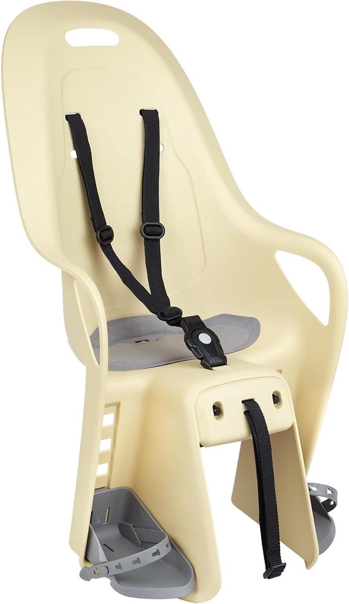 Kinderfietszitje Achterop - Fietsstoeltje Kinderen - Veilig Fietsen - Verstelbaar Harnas - Tot 22kg - Geel Grijs