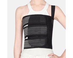 Ribsteunband, fixatieband voor ribfracturen, elastische ribsteunband voor de borst, unisex, borstverband, verlicht ribpijn, ademende borstbandage, ondersteunt pijnlijke of gekneusde ribben, borstbeen - maat L