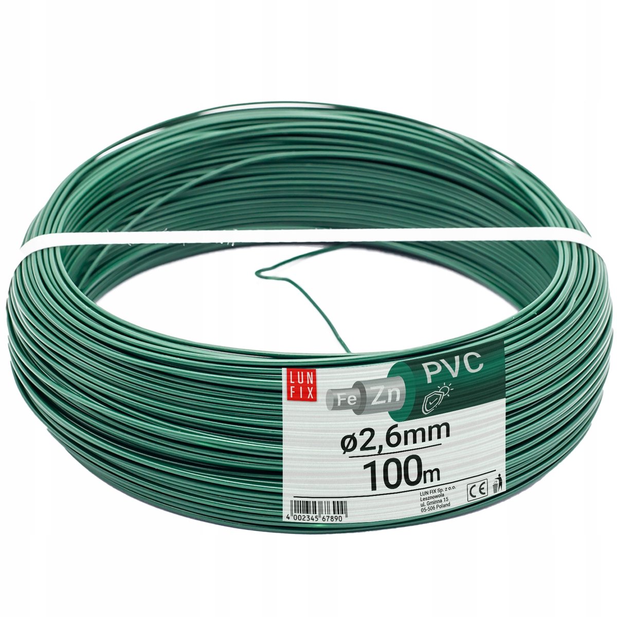 LUN FIX - Draadspanner voor gaas 2.6mm groen verzinkt en PVC gecoat - 100m