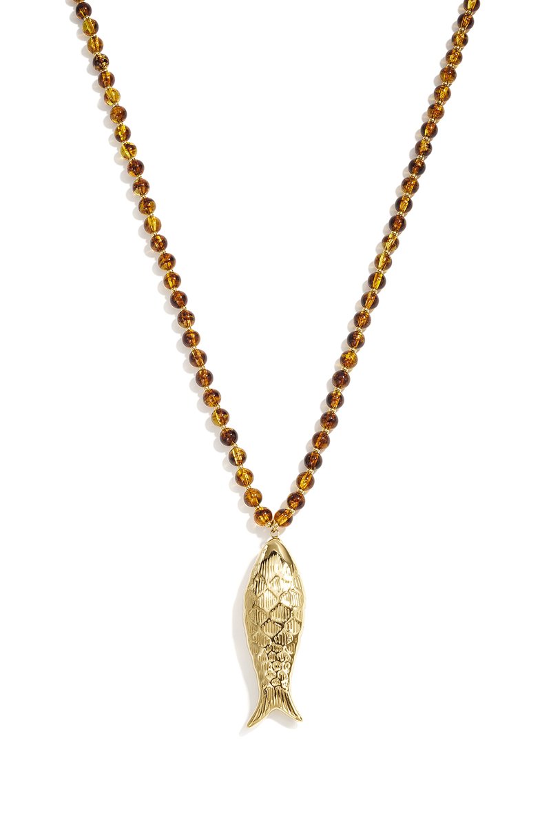 Lange Ketting met Vis-Hanger – Lange Ketting – RVS - Goud