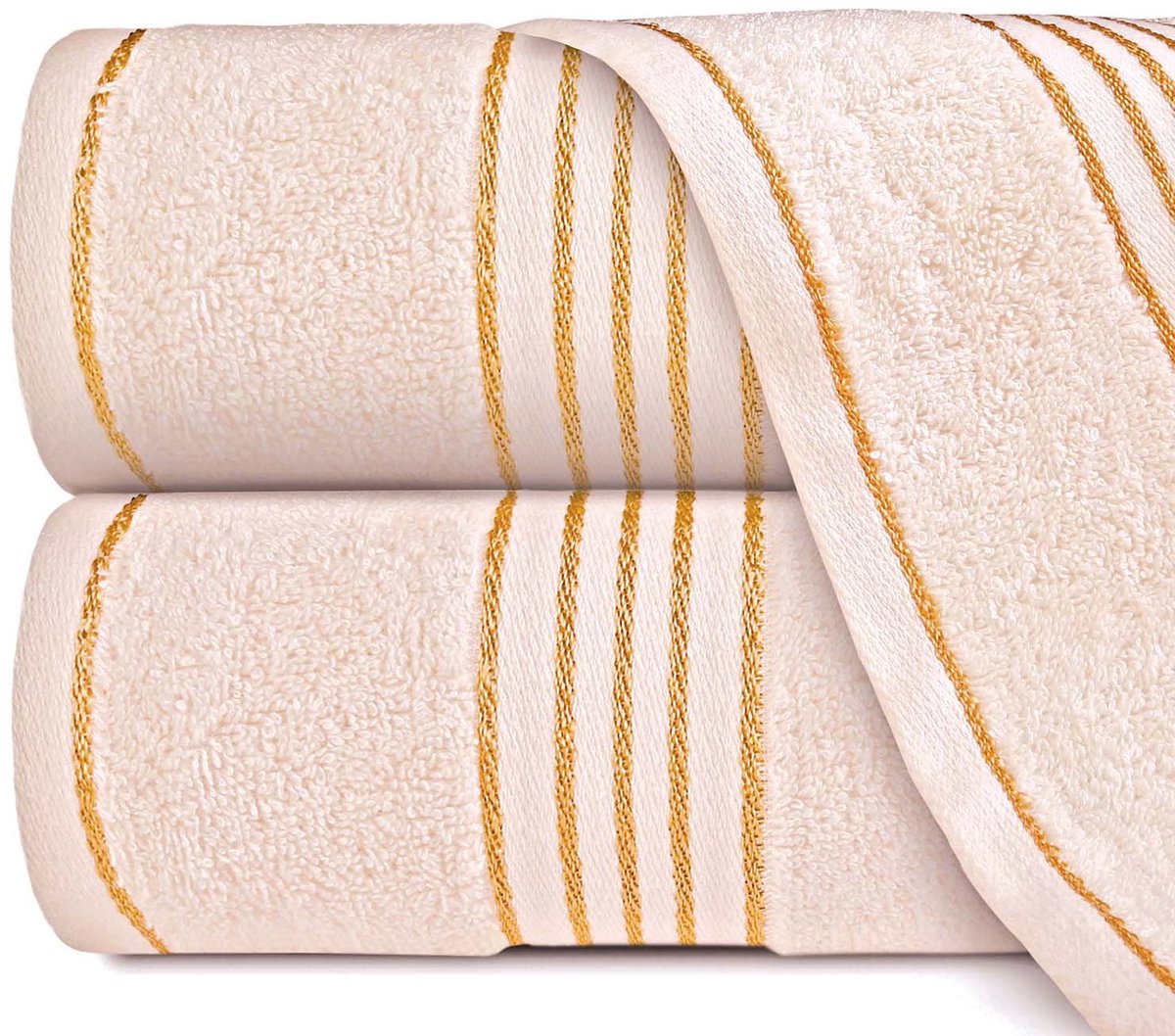 Darymex Home - Handdoeken Set 4-Delig - Met Cadeauverpakking - Crème & Licht-Turkoois - 100% Katoen (500 g/m²)