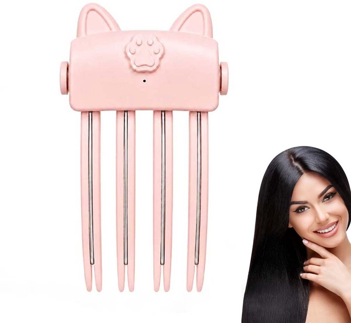 Volumeclip - Draadloos en verwarmd - Volumeclip voor de haaraanzet - Verwarmde haarclip - lift de haaraanzet - creëert een volumineus effect; geschikt voor dameskapsels, 1 stuk, roze