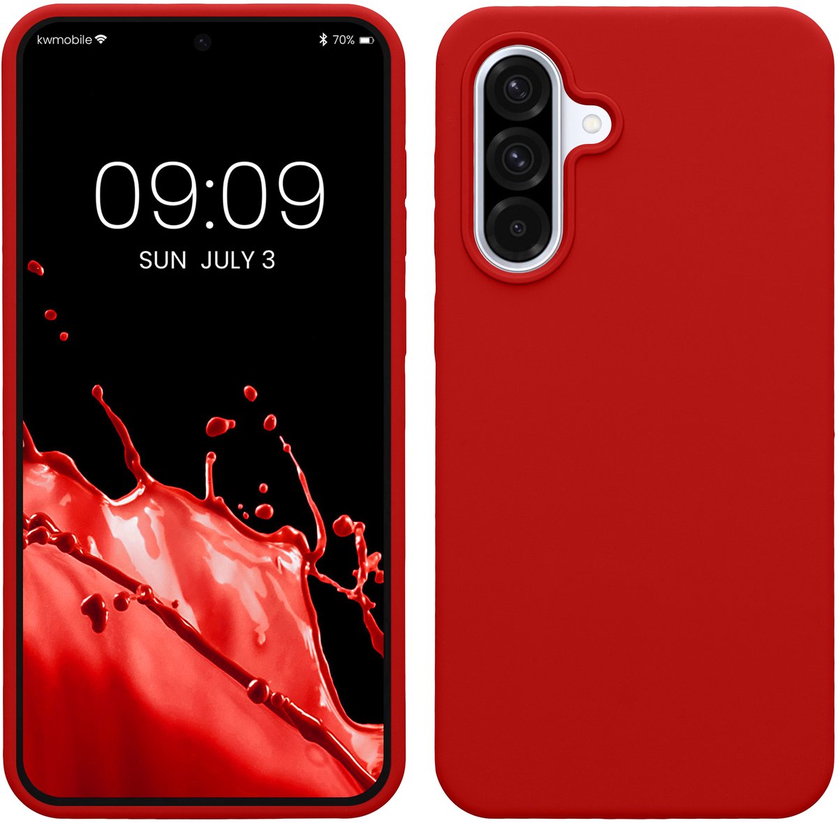 kwmobile telefoonhoesje geschikt voor Samsung Galaxy A36 5G - Hoesje met siliconen coating - Smartphone case in klassiek rood