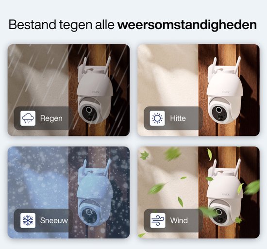 Finex™ Beveiligingscamera Vision op batterij - 4K Ultra HD - Beveiligingscamera met kleur nachtzicht - Buiten camera met nachtzicht - Beveiligingscamera buiten - Met wifi en app - Wit van Merkloos — afbeelding 5
