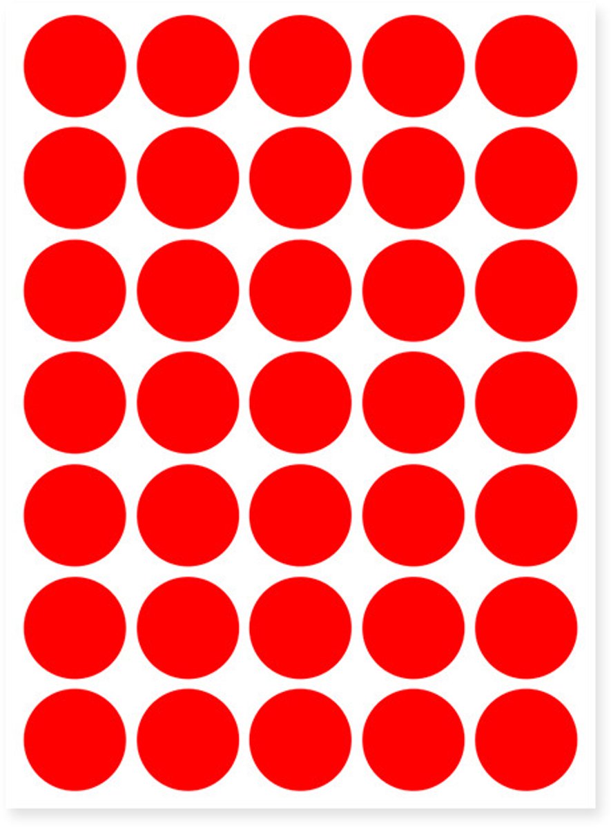 20 vellen rond zelfklevend papier van 10 mm – 10 kleuren, 4008 stippen | Zelfklevende stiften,rood,25MM